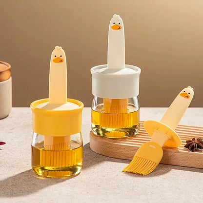 High-Temperature Silicone Oil Brush with Integrated Bottle
