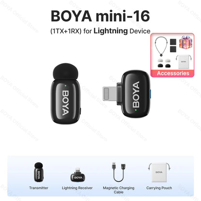 BOYA Mini Wireless Lavalier Microphone for iOS & Android