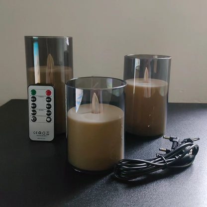 USB Rechargeable LED Candles – 3pcs Set with Remote Control